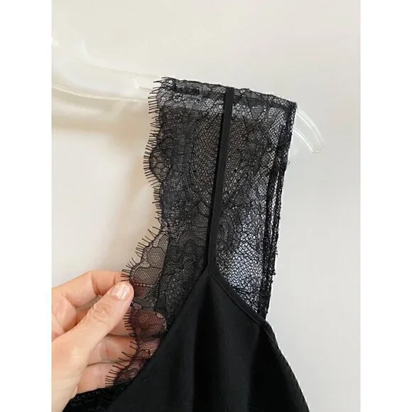 Allsaints Ally Dress Black Lace Sz 4 polyester Sheer Lace Panels LBD retail $230 - Picture 6 of 10